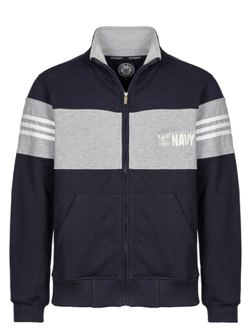 FULL ZIP UP  BRUSHED FLEECE JACKET BLUE NAVY